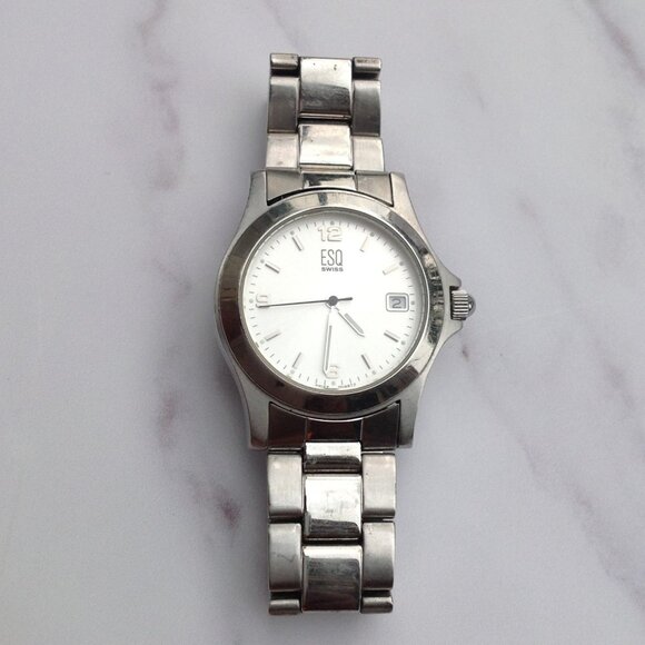 ESQ Movado Swiss Date Window Watch  E5063 Classic Styling - Picture 4 of 14